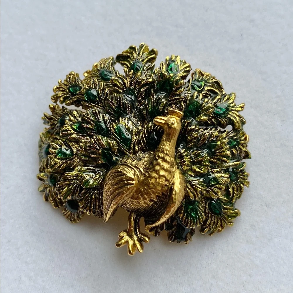 Vintage Peacock Brooch
